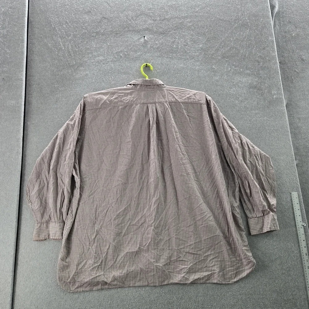 Ralph Lauren Men Button Up Shirt 4XB Red Pony Embroidery Check Long